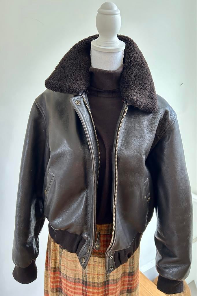 Leren Pilotenjack Pauw by Redskin - Weinig Gedragen, Kleding | Dames, Jassen | Winter, Ophalen of Verzenden, Zo goed als nieuw