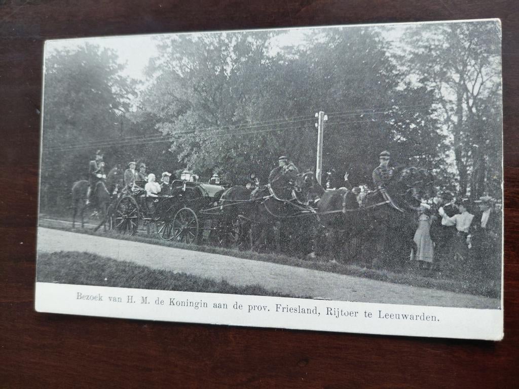 Koningin Wilhelmina Prins Hendrik  Rijtoer  Leeuwarden, Ophalen of Verzenden, Zo goed als nieuw, Nederland, Kaart, Foto of Prent