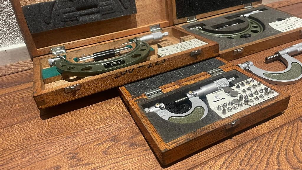 Mitutoyo meetbekjes draadmicrometer 0-125mm 0.01mm 126-125, Doe-het-zelf en Verbouw, Meetapparatuur, -, Ophalen of Verzenden, Zo goed als nieuw
