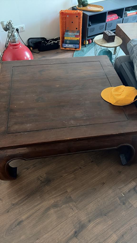 Mooie opium tafel - 100x100x46 cm, Ophalen, Gebruikt, 100 tot 150 cm, Vierkant