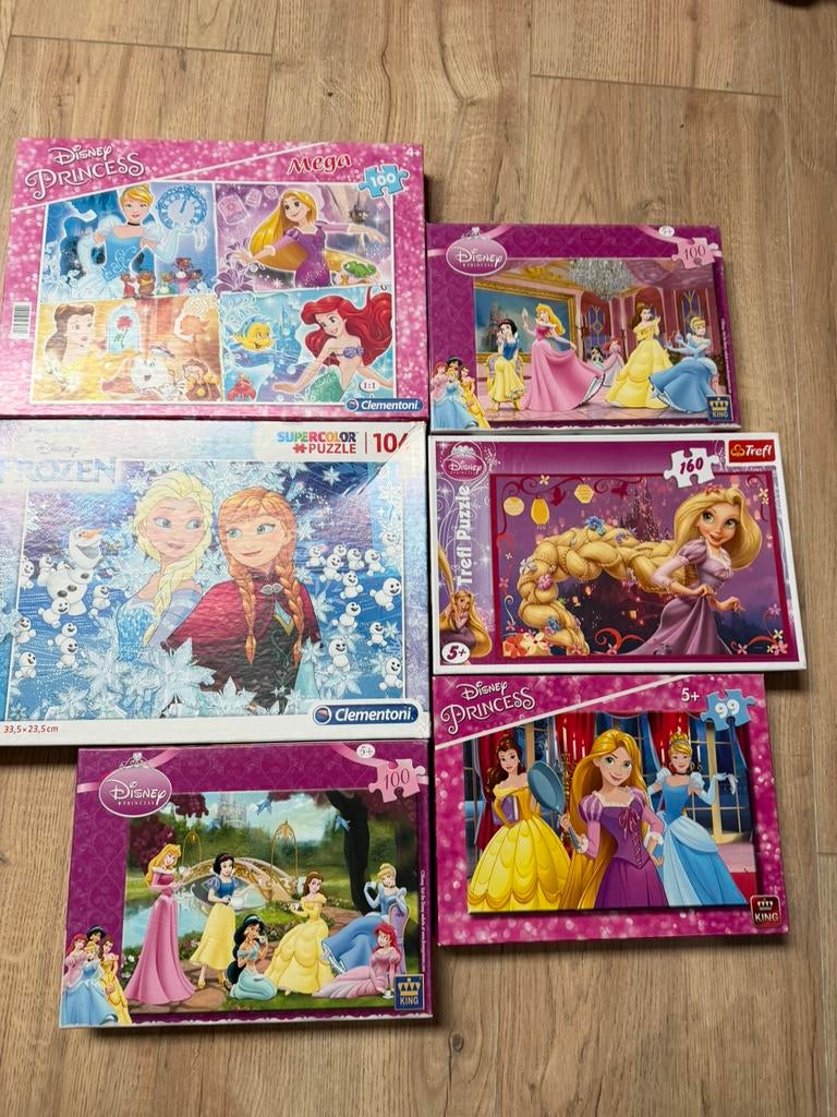 Prinsessen puzzels, Ophalen of Verzenden, Meer dan 50 stukjes, Gebruikt, 4 tot 6 jaar