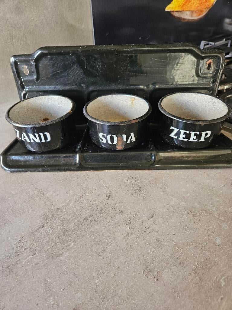 Zand Zeep Soda Set met Wandbeugel - Zwart, Ophalen of Verzenden