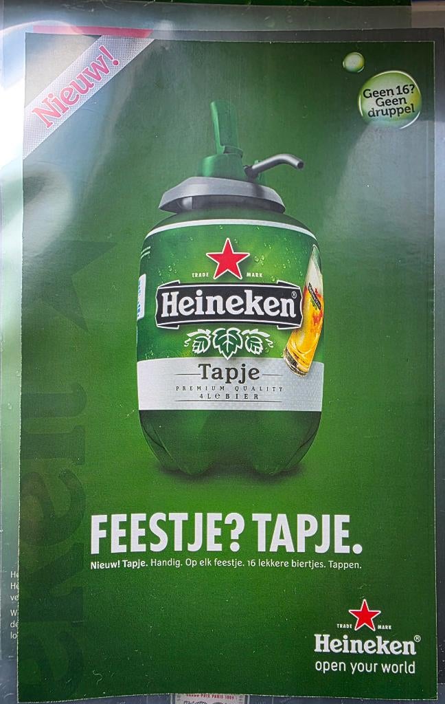 Heineken reclame, Verzamelen, Ophalen of Verzenden, Reclamebord, Plaat of Schild, Heineken