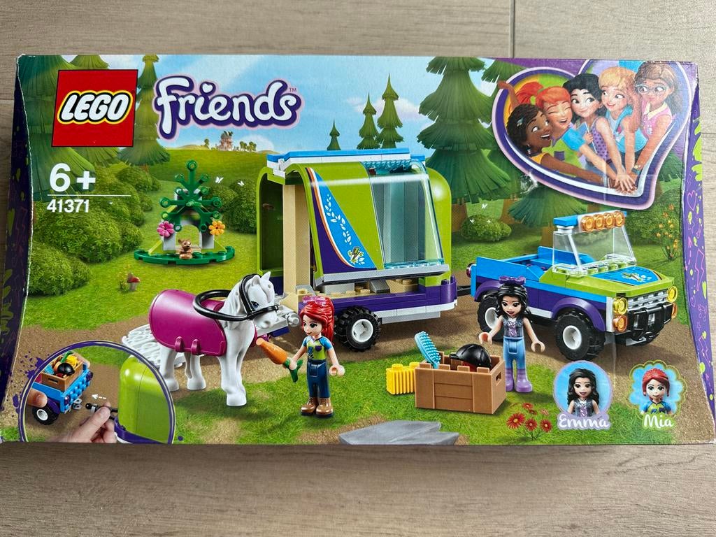 Lego Friends 41371 Emma's paardentrailer, Ophalen of Verzenden, Zo goed als nieuw, Complete set, Lego
