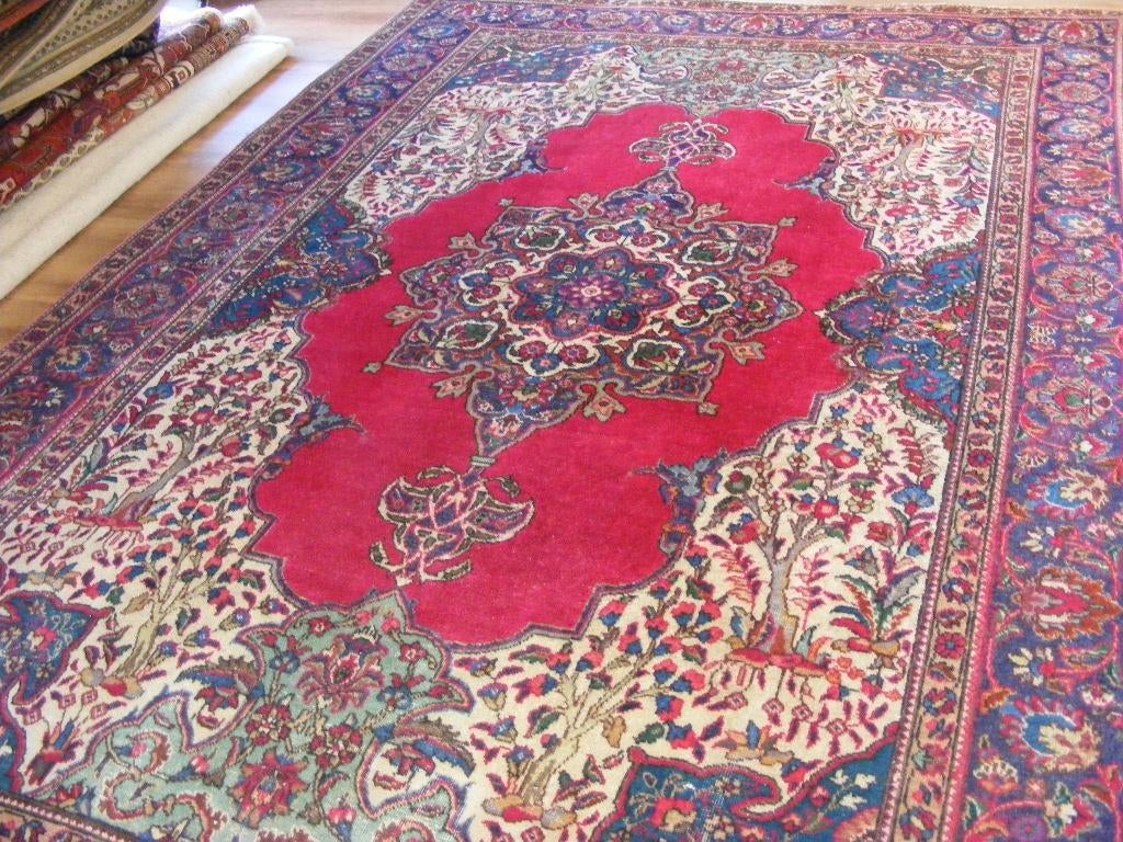 Handgeknoopt Perzisch Tapijt antiek Tabriz. Maat:2.00X3.30.m, Gebruikt, 150 tot 200 cm, 200 cm of meer, Ophalen of Verzenden