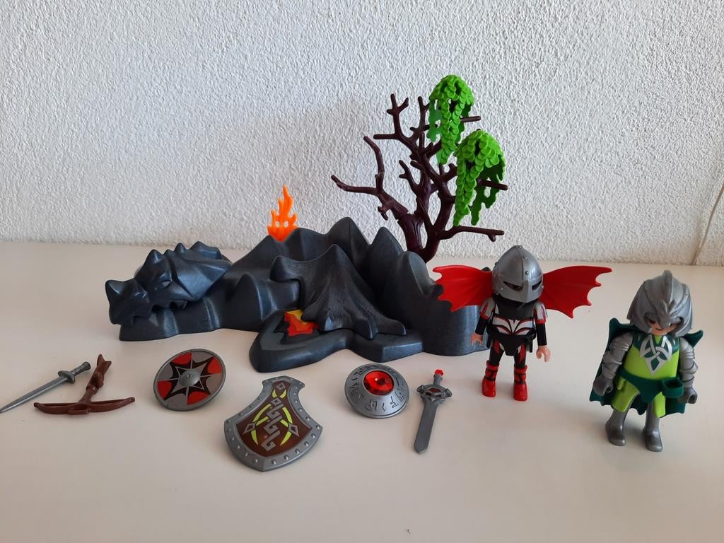 Playmobil compactset Drakenridders met drakenrots 4147, Ophalen of Verzenden, Zo goed als nieuw, Complete set