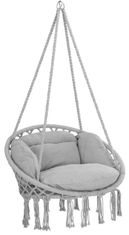 Hangstoel swing lichtgrijs 80x60x140cm GRATIS BEZORGD!, Huis en Inrichting, Stoelen, Verzenden, Overige materialen, Nieuw, Eén