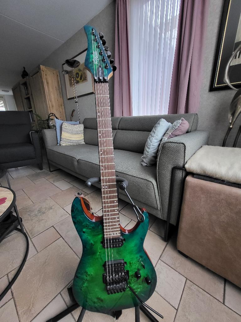 Schecter C6 Pro FR Aqua Burst, Ophalen, Zo goed als nieuw, Solid body, Overige merken