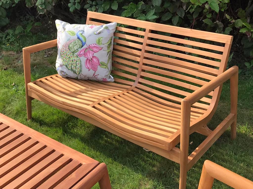 Groot assortiment teakhouten tuinbanken / nieuw & gebruikt, Ophalen of Verzenden, Gebruikt, Teakhout