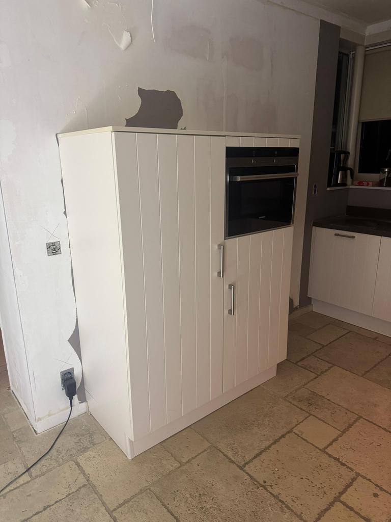 Complete Landelijke Hoekkeuken + Wandkast + GEDEMONTEERD, Ophalen of Verzenden, Composiet, Hoekkeuken