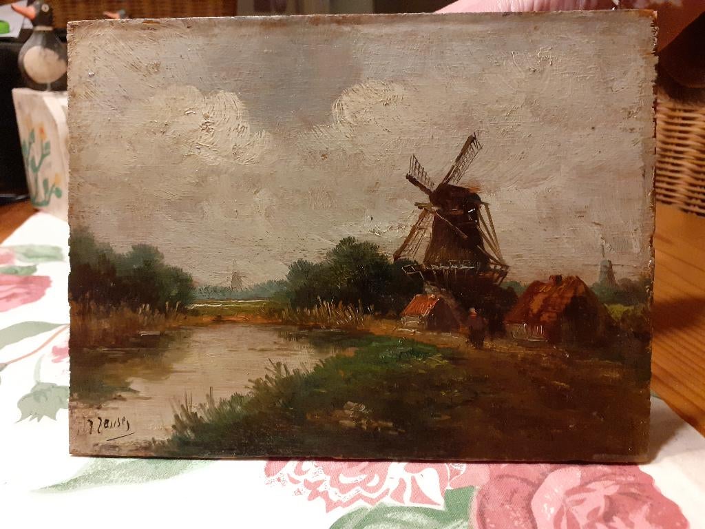 Olieverf op Paneel Schilderij Landschap J. Jansen 1876/1958, Antiek en Kunst, Kunst | Schilderijen | Klassiek, Ophalen of Verzenden
