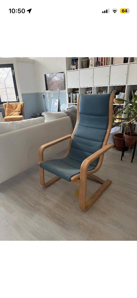 Swedese Comfortabele fauteuil met blauwe bekleding, Gebruikt, Blauw, Ophalen of Verzenden, Eén