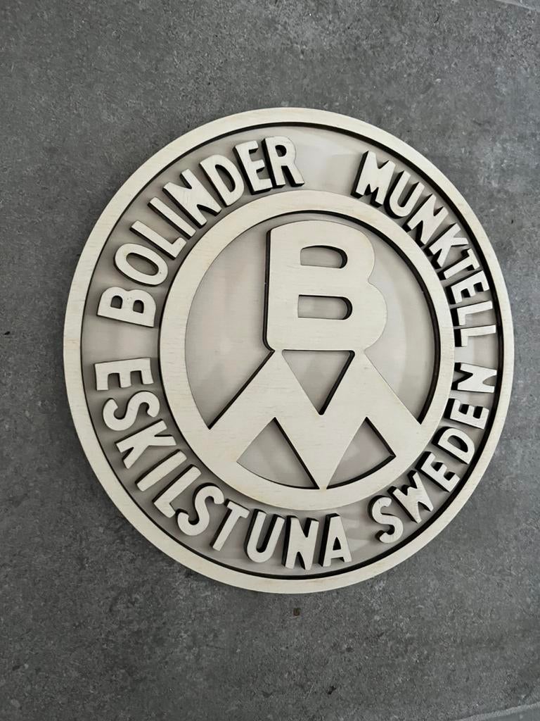 Bolinder munktell 3d logo van hout 33cm, Ophalen of Verzenden, Nieuw