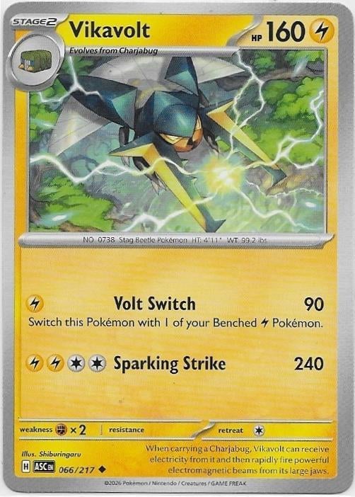 Ascended Heroes,  Vikavolt [uncommon] 66/217, Ophalen of Verzenden, Nieuw, Losse kaart