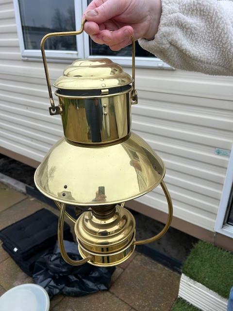 Koperen Scheeps olielamp, Ophalen of Verzenden, Zo goed als nieuw, Binnenverlichting
