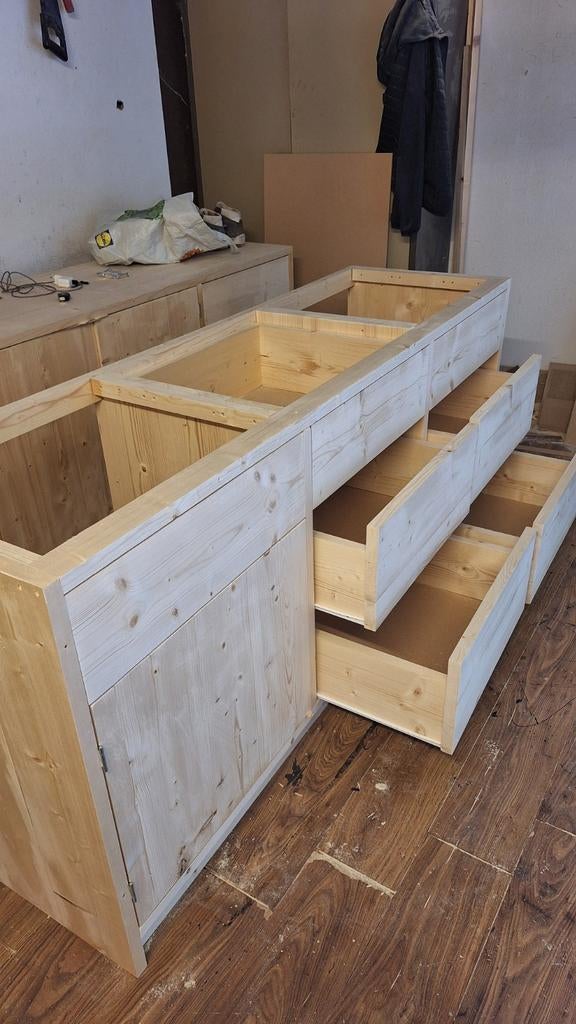 Keukenblok van terug gedroogd en geschaafd steigerhout, Ophalen of Verzenden, Nieuw