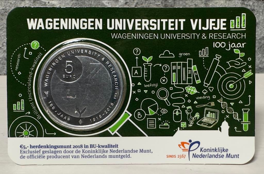 Wageningen Universiteit vijfje BU Coincard, Ophalen of Verzenden, Euro's, Losse munt