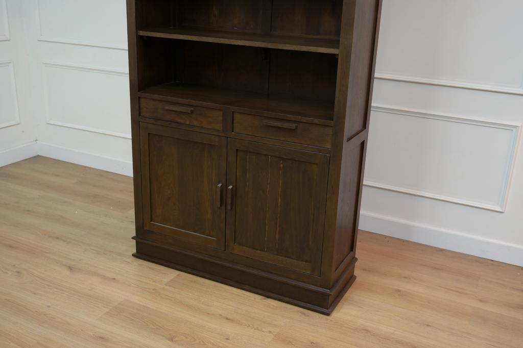 Klassieke boekenkast, eikenhout, Met deur(en), 200 cm of meer, Klassiek, Eikenhout