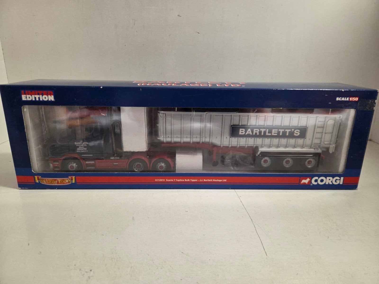 Corgi Scania T Topline bulkkipper Bartlett Haulage, Corgi, ., Ophalen of Verzenden, Zo goed als nieuw