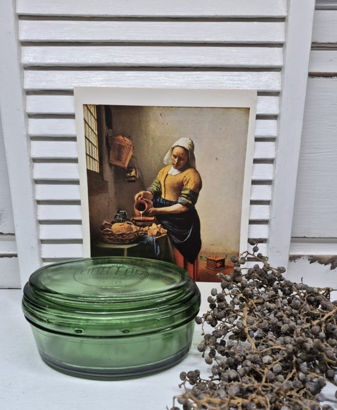 Dun Fur, Franse groen glazen inmaakpot, Antiek en Kunst, Ophalen of Verzenden