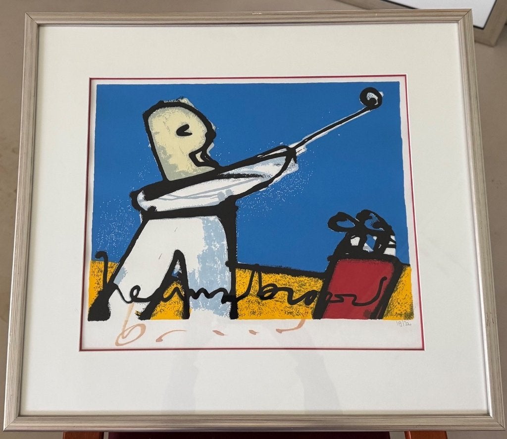 Herman Brood Zeefdruk Golfer, Gelimiteerde oplage, Ophalen, Sport, Zeefdruk