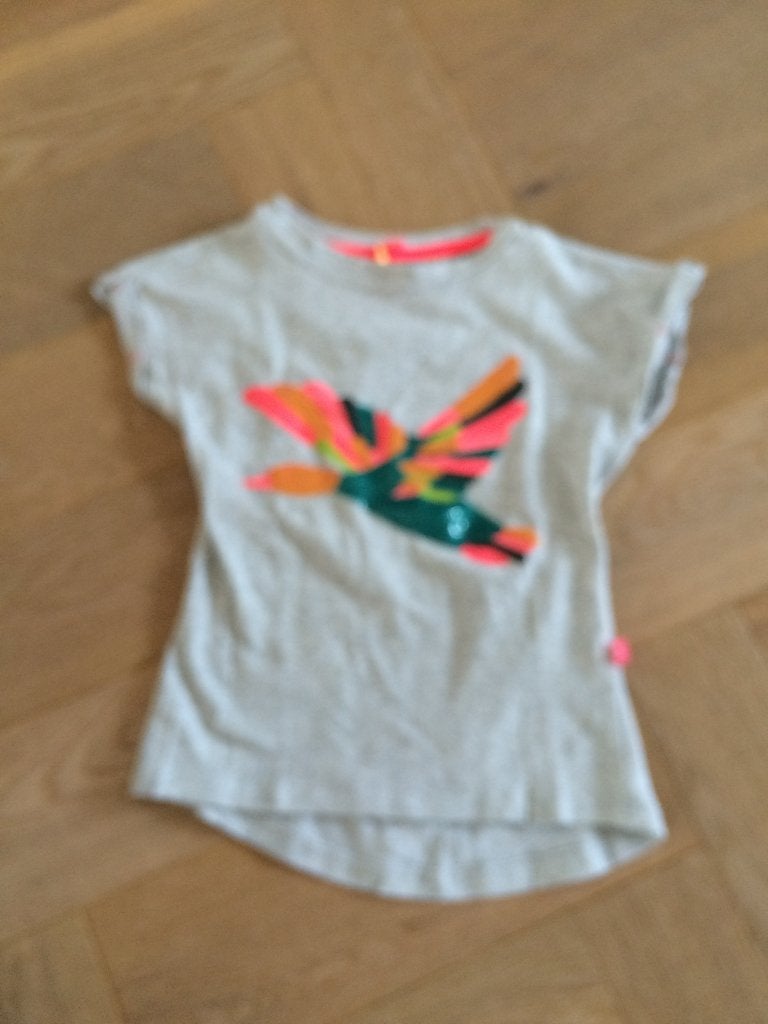 Leuk zomers shirtje met gekleurde vogel Kidz Art mt 122/128, Gebruikt, Kidz Art, Meisje, Ophalen of Verzenden