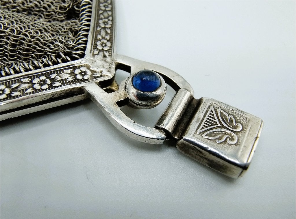 Zilveren art deco beursje, L. Kuppenheim, maliënkolder, 1915, Verzenden, Zilver