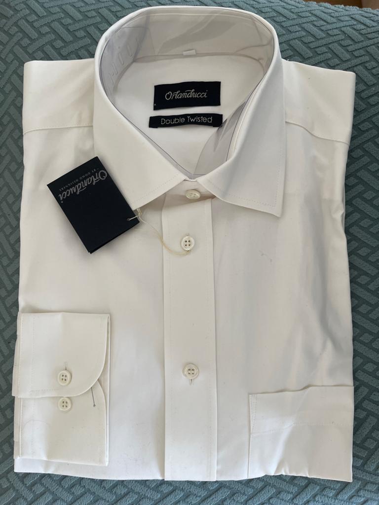 Nieuw Orlanducci Double Twisted overhemd,100% katoen ,maat M, Ophalen of Verzenden, Nieuw, Wit, Halswijdte 39/40 (M)