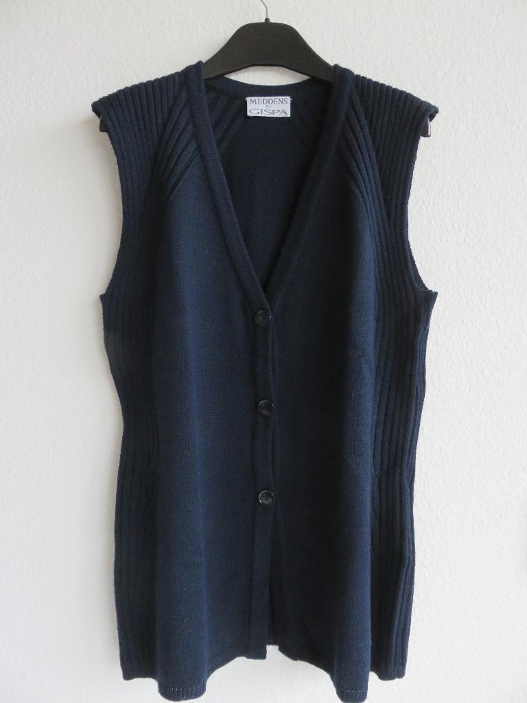 Meddens by Gispa donkerblauwe wollen gilet vestje maat 38, Kleding | Dames, Maat 38/40 (M), Blauw, Meddens, Ophalen of Verzenden
