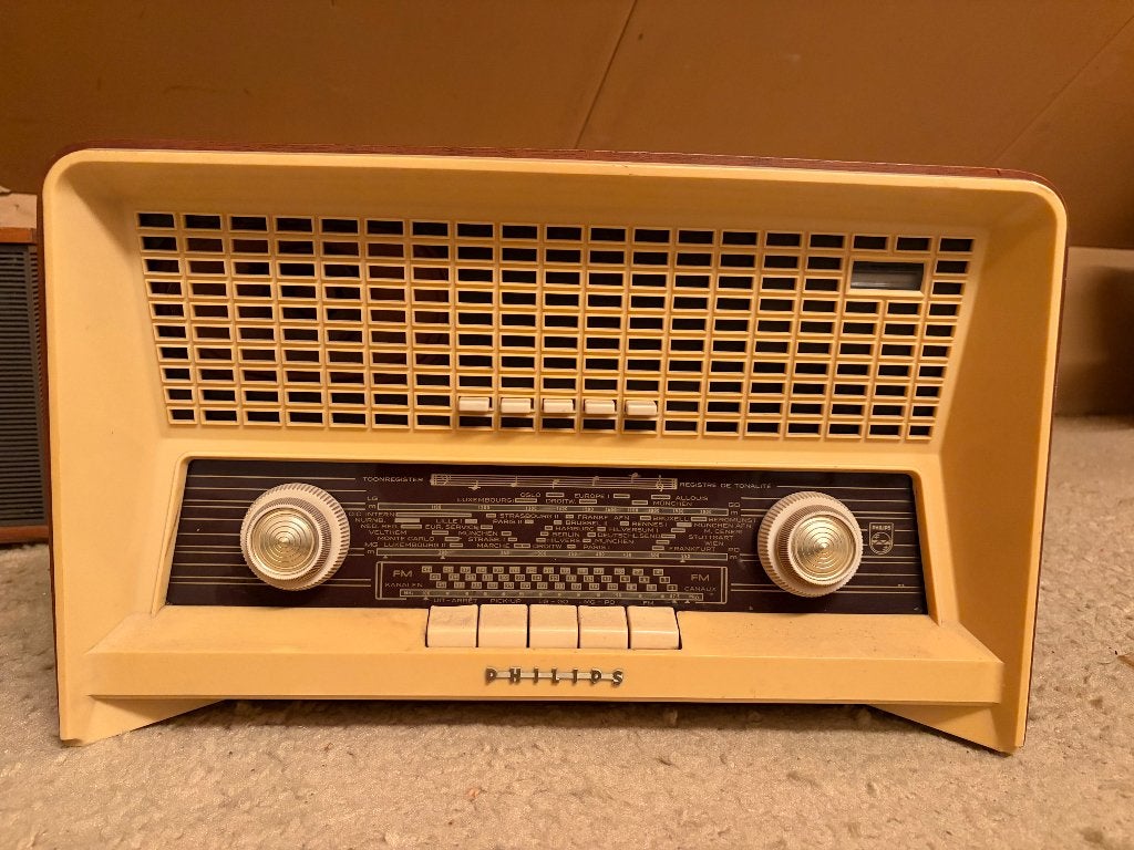 Retro Philips radio 50’s, Ophalen, Gebruikt, Radio