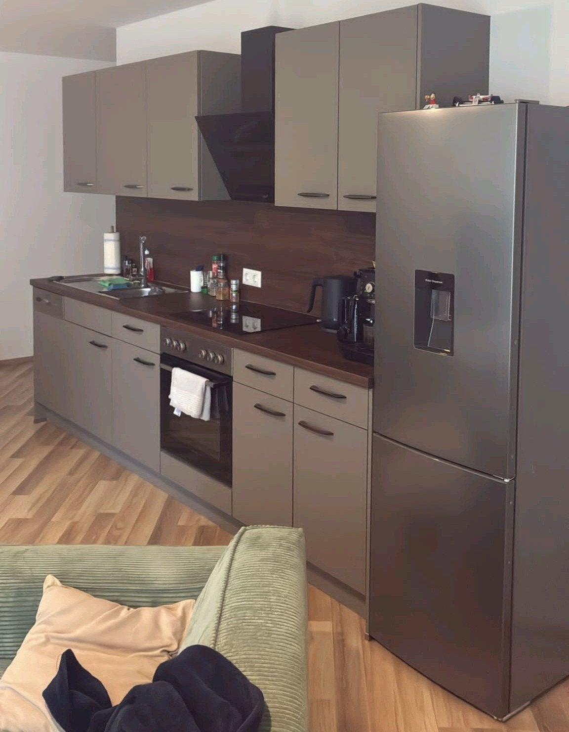 Moderne Laurus inbouwkeuken met apparatuur, Ophalen of Verzenden, Zo goed als nieuw, Grijs, Enkelwandige keuken