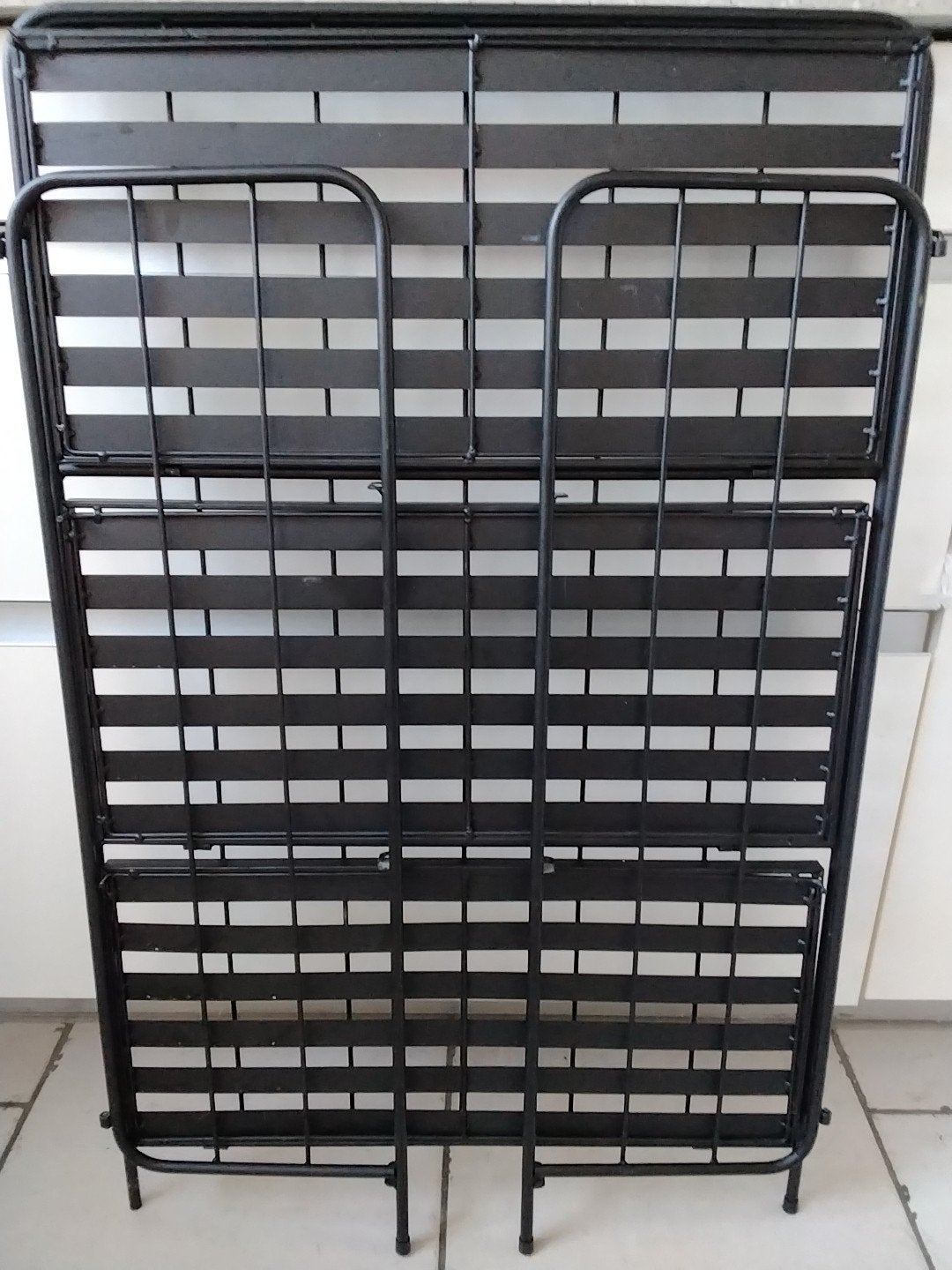 Zwart metalen rek 3 planken, inklapbaar - 91x58x28, Ophalen