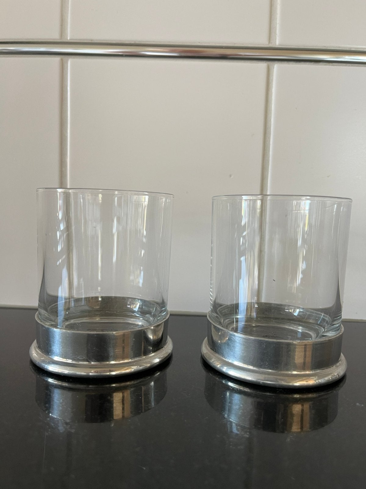 Twee waxinelichtjes houders, 9 cm, Gebruikt, Waxinelichthouder, Ophalen of Verzenden