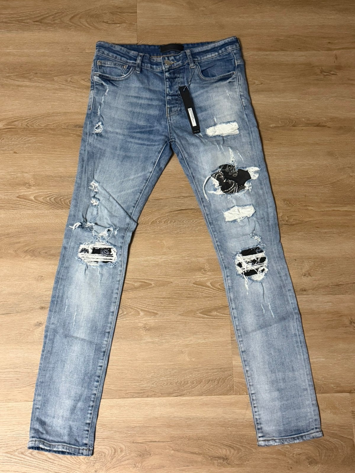 Amiri Spijkerbroek Blauw, Kleding | Heren, Verzenden, Zo goed als nieuw, Blauw, Overige jeansmaten
