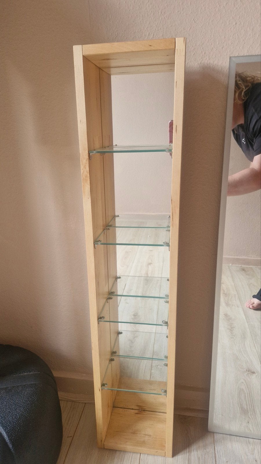 badkamer kast met spiegel en glas, Huis en Inrichting, Kasten | Vitrinekasten, Ophalen, Met plank(en), Minder dan 50 cm, Gebruikt