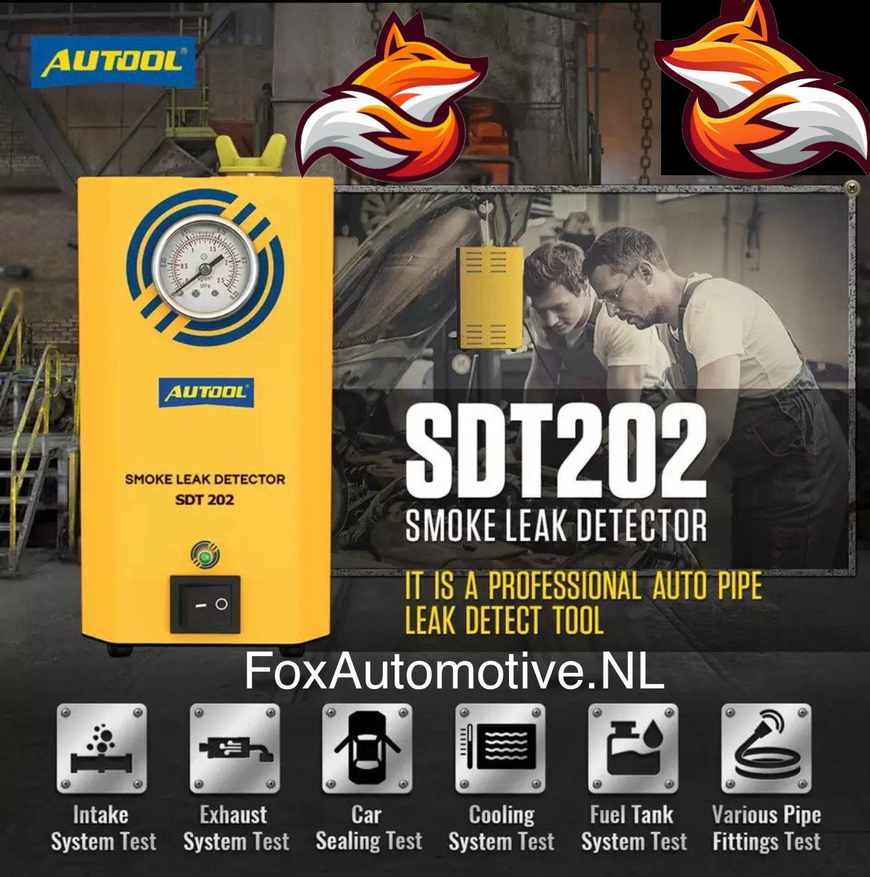 Rookmachine AUTOOL SDT 202 Automotive Rooklekdetector, Auto diversen, Ophalen of Verzenden