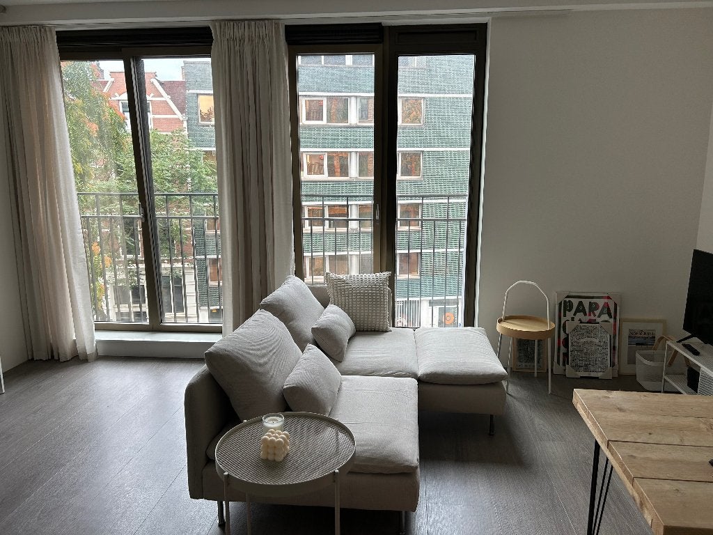 Soderhamn bank Ikea met beige en donkergrijze hoes, Huis en Inrichting, Ophalen of Verzenden, Zo goed als nieuw