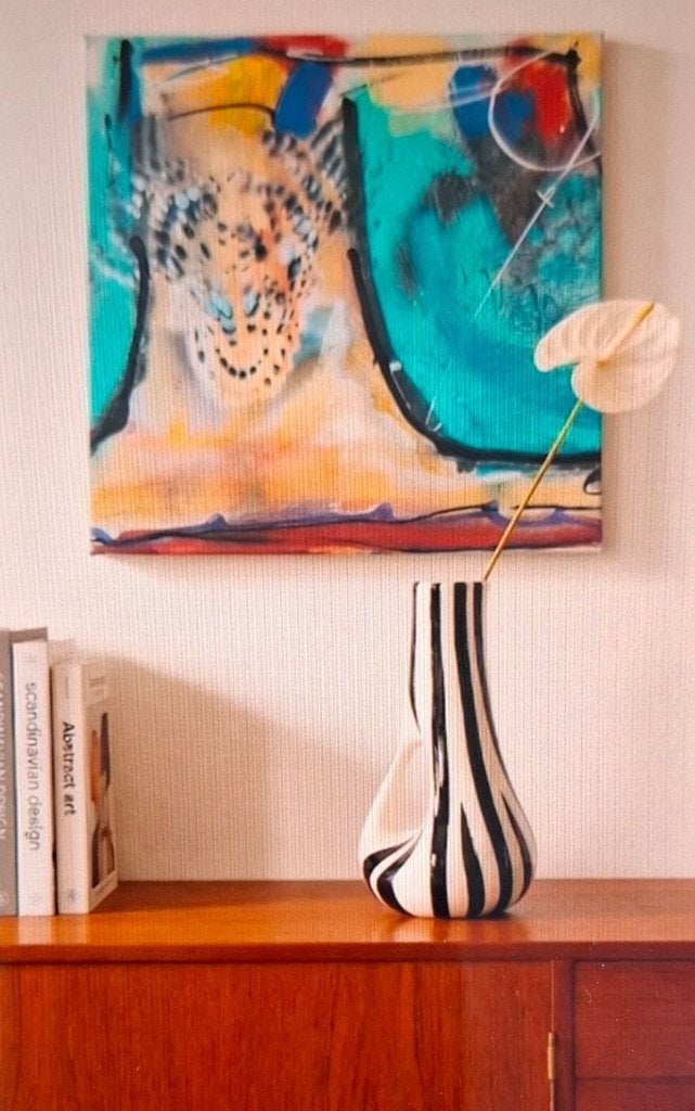 Bijzondere Gouda Plateel Vaas –Decor 'Lion'–Jaren 50, Antiek en Kunst, Ophalen of Verzenden