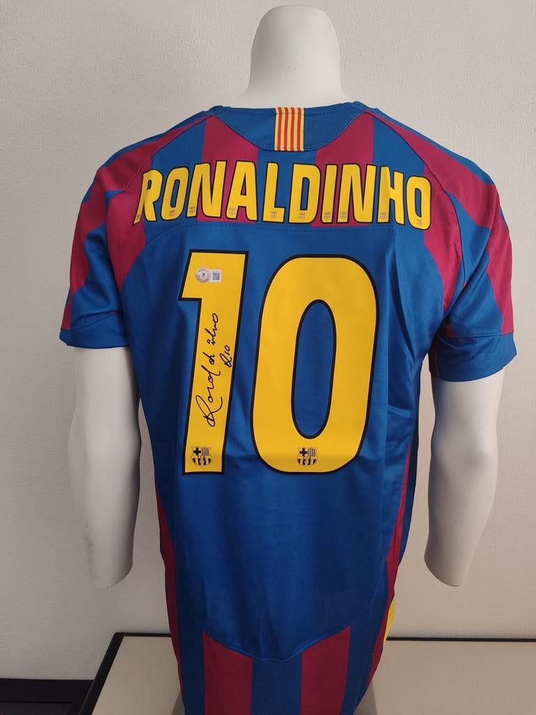 Ronaldinho gesigneerd Fc Barcelona shirt met Beckett coa, Ophalen of Verzenden, Nieuw, Buitenlandse clubs, Shirt