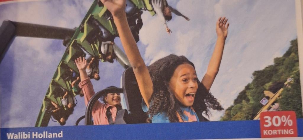 Walibi Biddinghuizen 30% korting, Drie personen of meer, Kortingskaart
