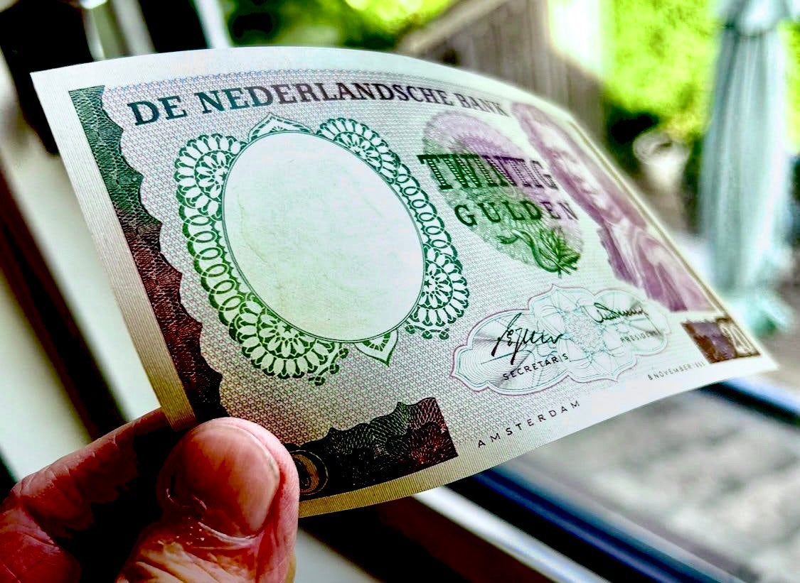 REPLACEMENT: 20 GLD 1955 “AUNC”, Postzegels en Munten, Ophalen of Verzenden, 100 gulden