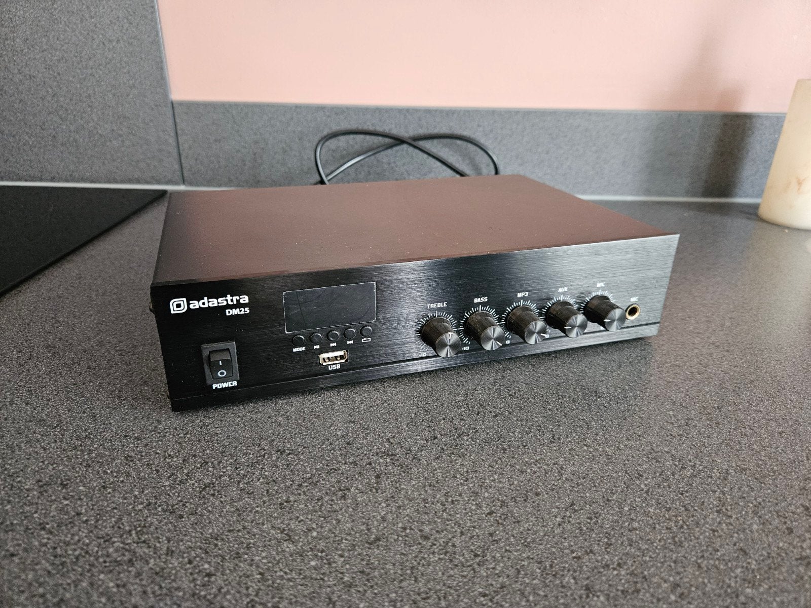 Adastra DM25 Mini Stereo Versterker met USB/MP3, Audio, Tv en Foto, Versterkers en Receivers, Zo goed als nieuw, Stereo, Minder dan 60 watt