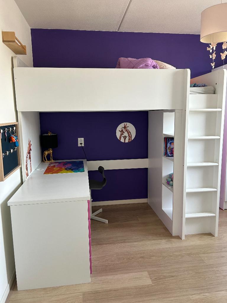 Hoogslaper met bureau, Kinderen en Baby's, Kinderkamer | Stapelbedden en Hoogslapers, Ophalen, Gebruikt, Hoogslaper