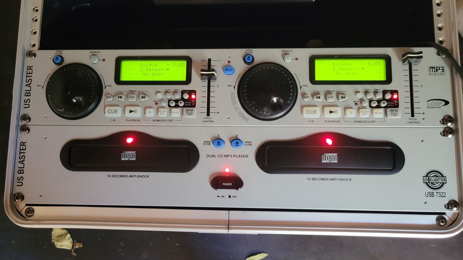 US Blaster USB 7322 Dual CD MP3 Speler in Flightcase, Audio, Tv en Foto, Cd-spelers, Ophalen, Gebruikt, Overige merken
