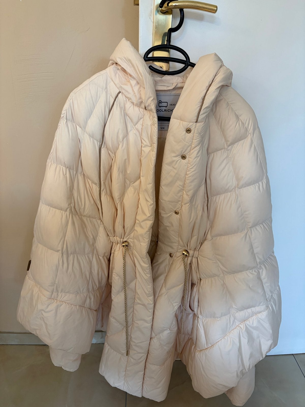 Woolrich Oversized Puffer Jas - Crème/Roze - Maat S/M, Ophalen of Verzenden, Nieuw, Maat 36 (S), Roze