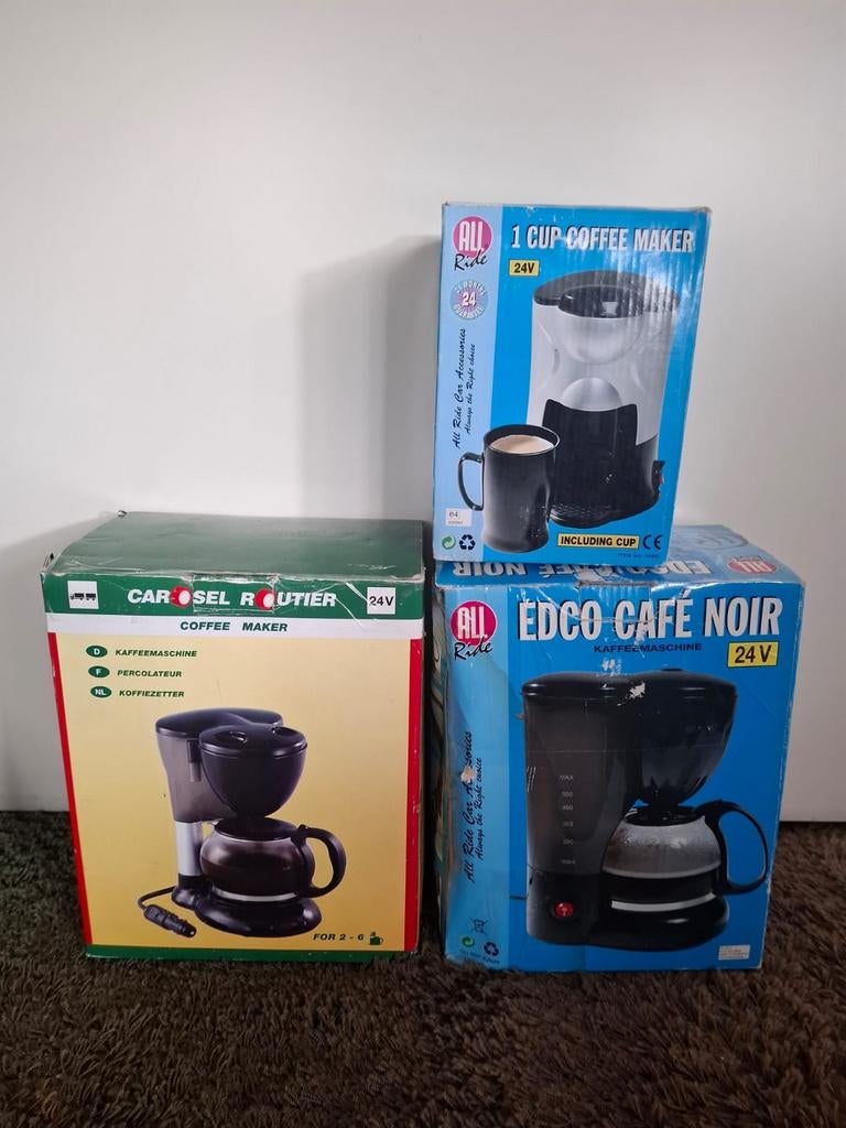 24 Volt Vrachtauto - Koffiezetapparaat - nieuw!, Gemalen koffie, Ophalen of Verzenden, 2 tot 4 kopjes, Koffiemachine
