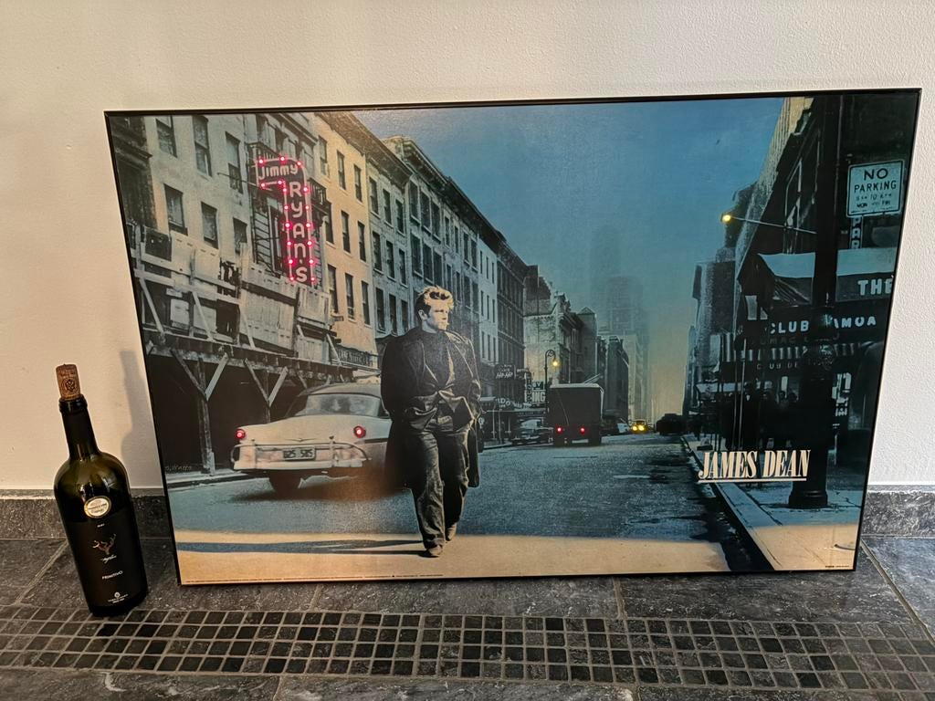 James Dean vintage afbeelding met bewegende LED verlichting, Ophalen, Gebruikt