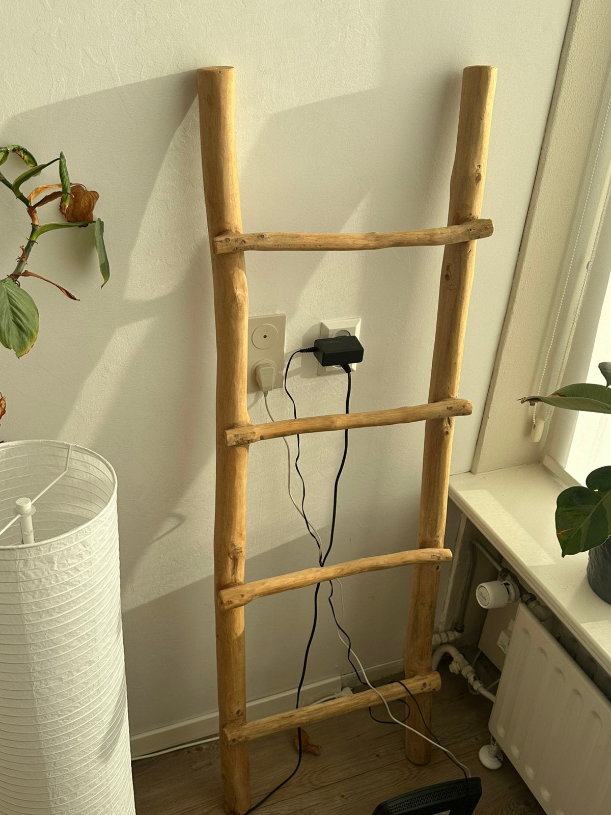 Decoratieve houten ladder van takhout – landelijke, Ophalen, Zo goed als nieuw