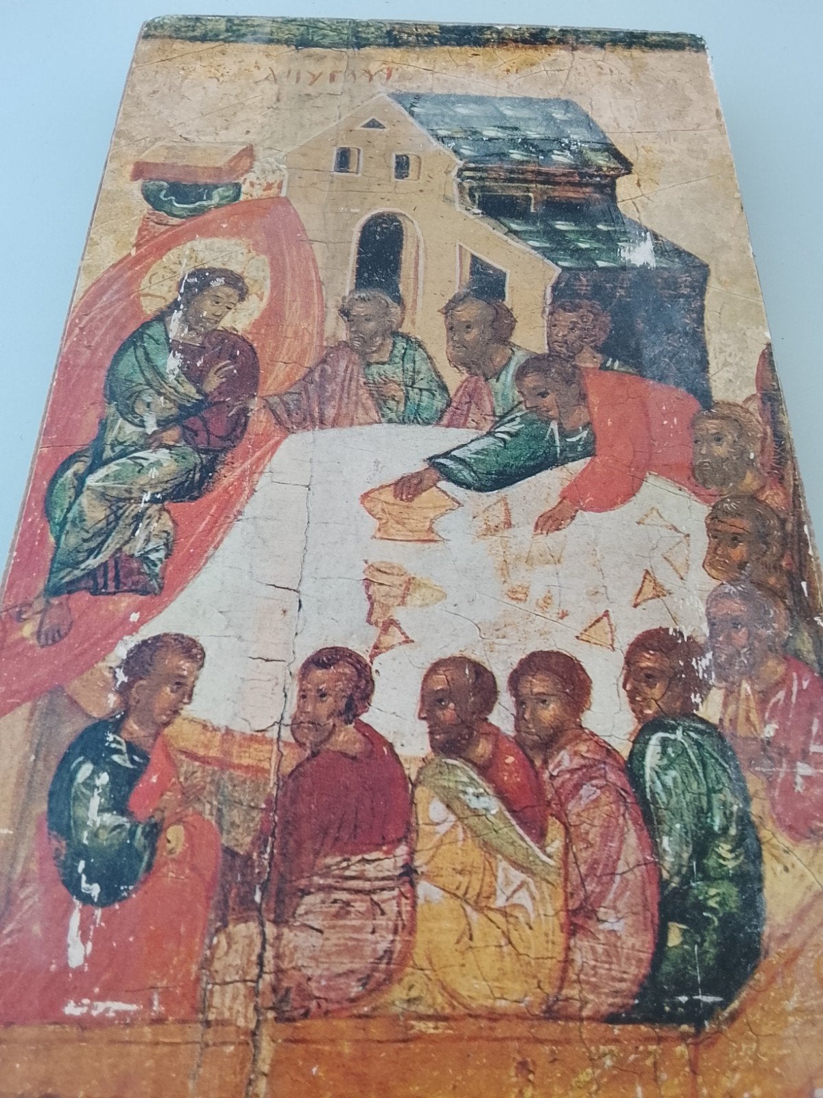 Russisch 16e-eeuws icoon: Het Laatste Avondmaal, Ophalen of Verzenden