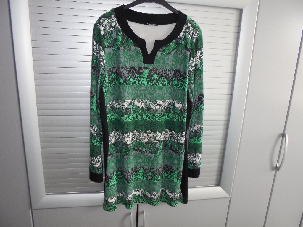 frankwalder jurk groen/zwart maat 48, Maat 46/48 (XL) of groter, Ophalen of Verzenden, Zo goed als nieuw, Knielengte